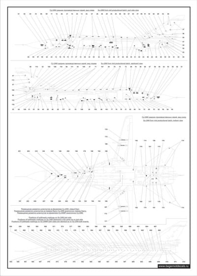 Begemot BT72041 1:72 Sukhoi Su-24"Fencer" family full stencil data