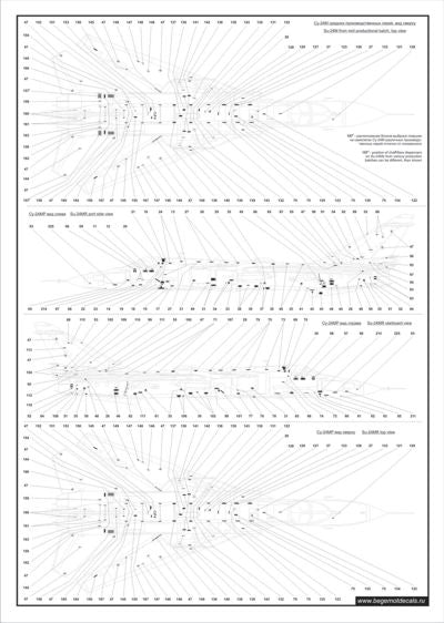 Begemot BT72041 1:72 Sukhoi Su-24"Fencer" family full stencil data