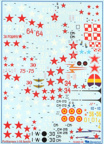 Begemot BT72043 1:72 Polikarpov I-16 family