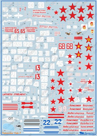 Begemot BT72051 1:72 Yakovlev Yak-7 Family