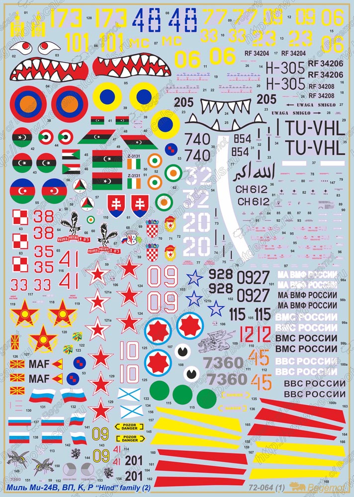 Begemot BT72064 1:72 Mil Mi-24V/Mi-24VP/Mi-24R and Mi-24K