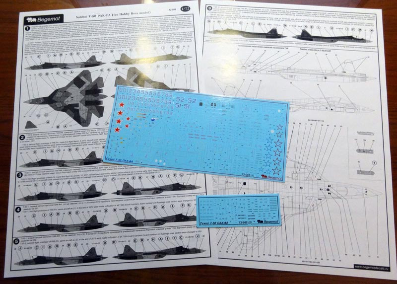 Begemot BT72065 1:72 Sukhoi T-50 PAKFA with stencils