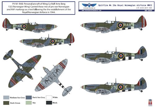 Attitude BUC-24019 1:24 Spitfire Mk.IXe Norway Paint Mask