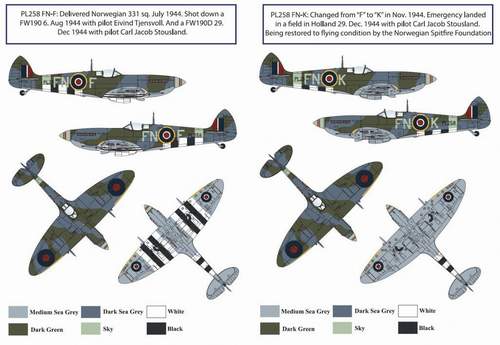 Attitude BUC-48001 1:48 Spitfire Mk.IXe Norway Decal Set