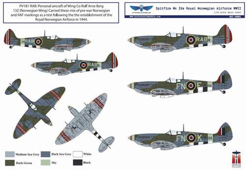 Attitude BUC-48001 1:48 Spitfire Mk.IXe Norway Decal Set