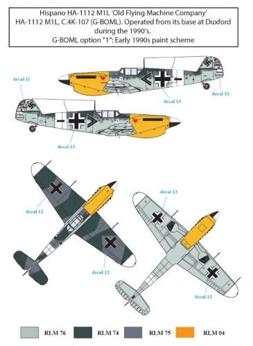 Attitude BUC-48005 1:48 Bf-109/HA-1112 Airshow Star Decals