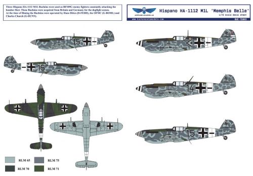 Attittude Aviation BUC-72003 1:72 Hispano HA-1112 M1L Memphis Belle decal sheet
