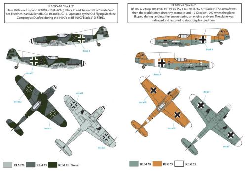 Attitude BUC-72004 1:72 Bf-109/HA-1112 Airshow Star Decals