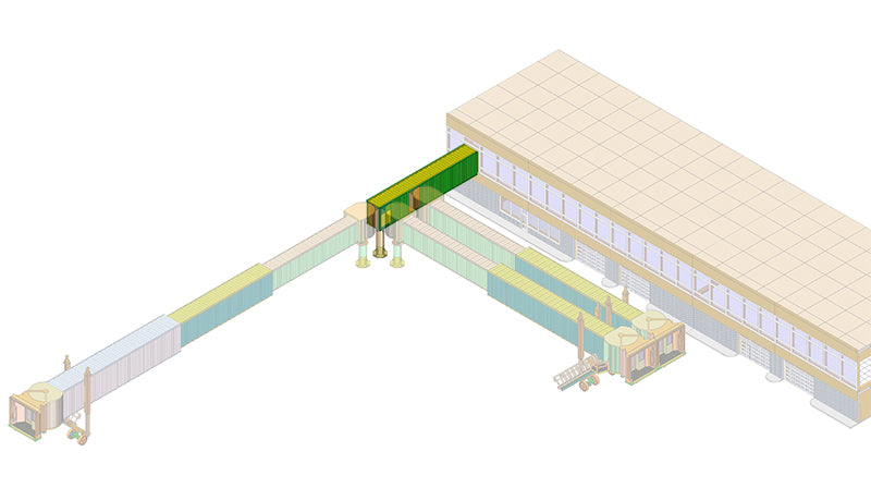 Bra.Z Models BZ4120 1:144 Airport Terminal Jetway Bridge Container Style