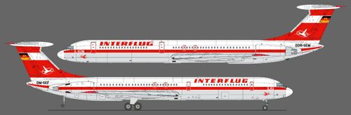 Bra.Z BZD402 1:144 Ilyushin IL-62M Interflug Decals