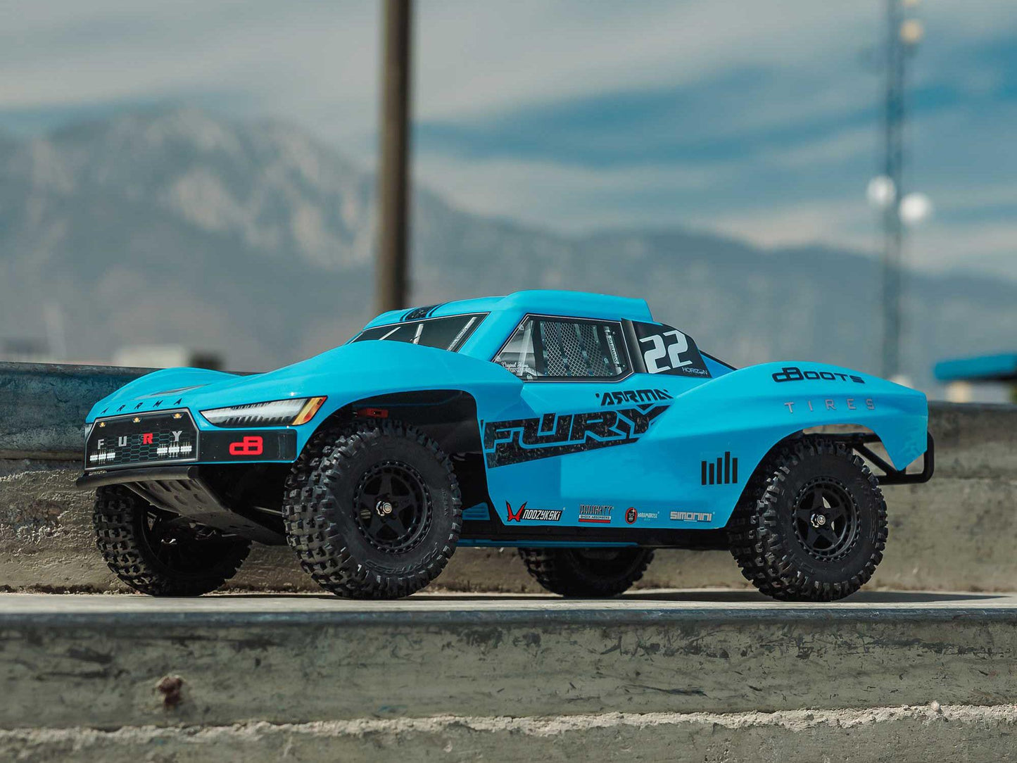 Arrma FURY MEGA 550 4X2 SCT with Battery & Charger RTR RC Truck - Blue 1:10