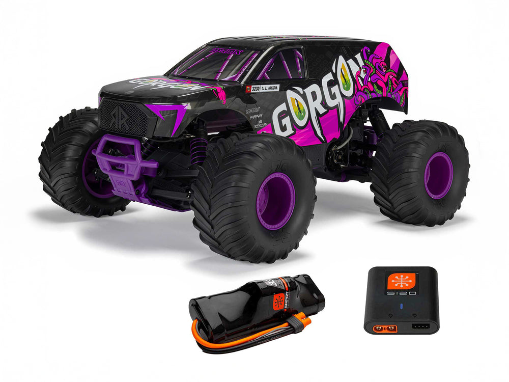 Arrma GORGON MEGA 550 2WD MT with Battery & Charger RTR RC Truck - Purple 1:10