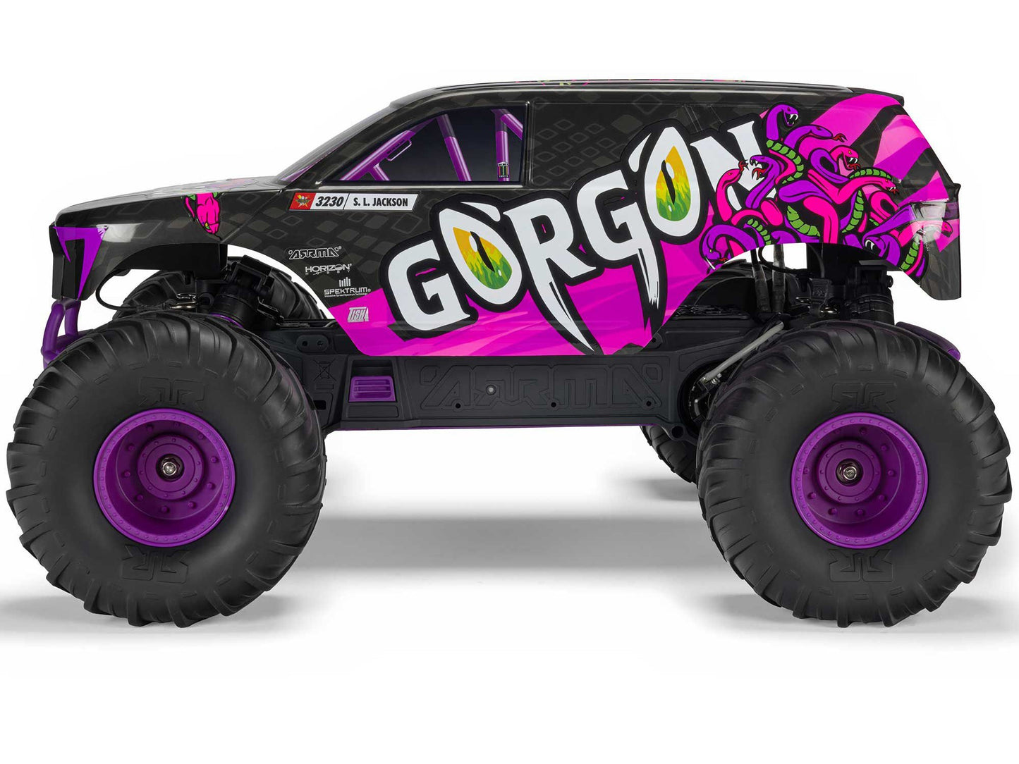 Arrma GORGON MEGA 550 2WD MT with Battery & Charger RTR RC Truck - Purple 1:10