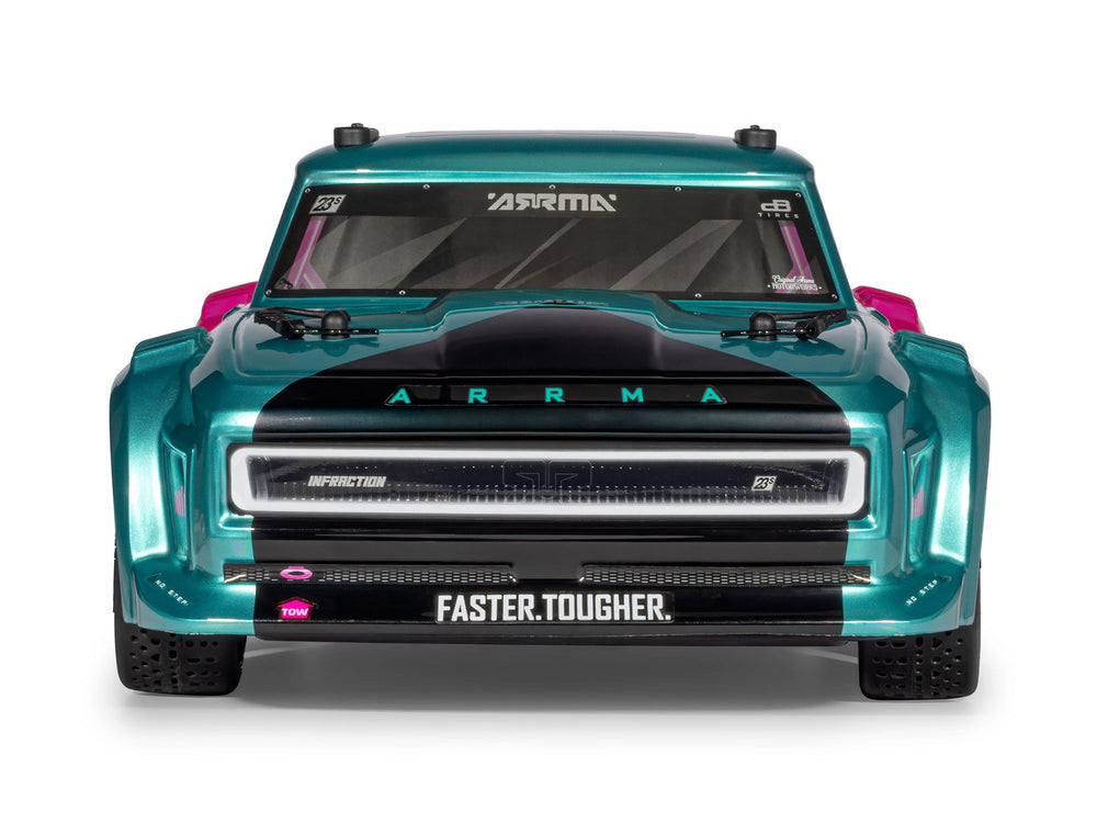 Arrma Infraction 223S DSC 4X4 3S RTR Street Bash 1:8 RC Car - Teal/Pink 4315V4T3