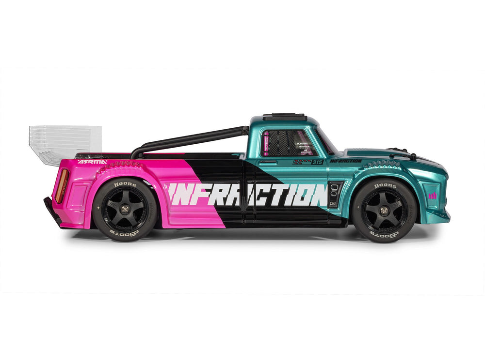Arrma Infraction 223S DSC 4X4 3S RTR Street Bash 1:8 RC Car - Teal/Pink 4315V4T3