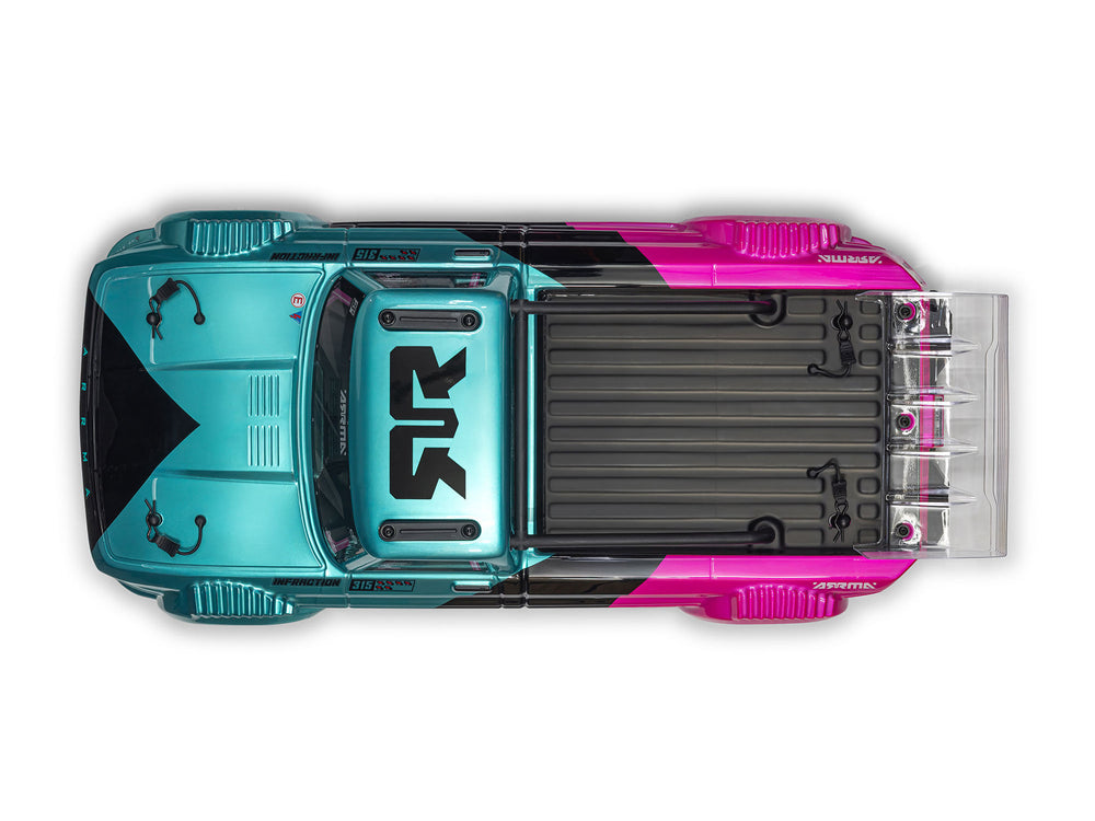 Arrma Infraction 223S DSC 4X4 3S RTR Street Bash 1:8 RC Car - Teal/Pink 4315V4T3