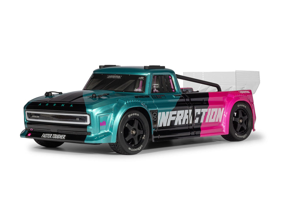 Arrma Infraction 223S DSC 4X4 3S RTR Street Bash 1:8 RC Car - Teal/Pink 4315V4T3