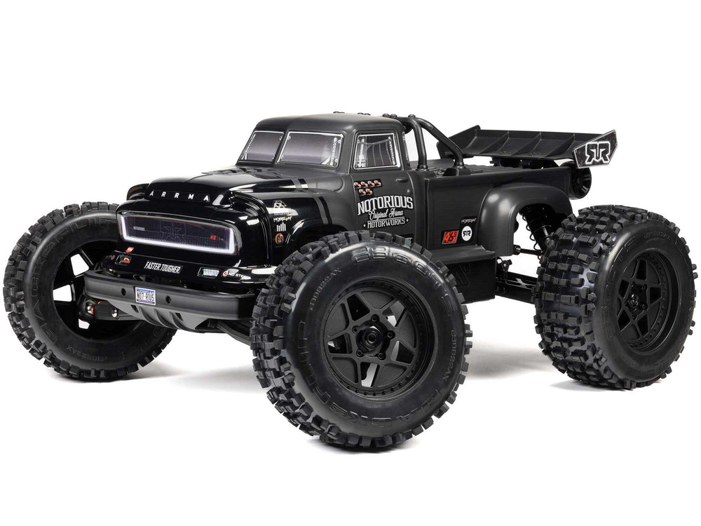 Arrma NOTORIOUS 6S V6 4X4 BLX RC Stunt Truck RTR - Black 1:8 ARA8611V6T1