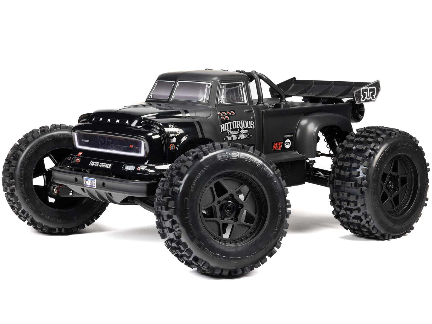 Arrma NOTORIOUS 6S V6 4X4 BLX RC Stunt Truck RTR - Black 1:8 ARA8611V6T1