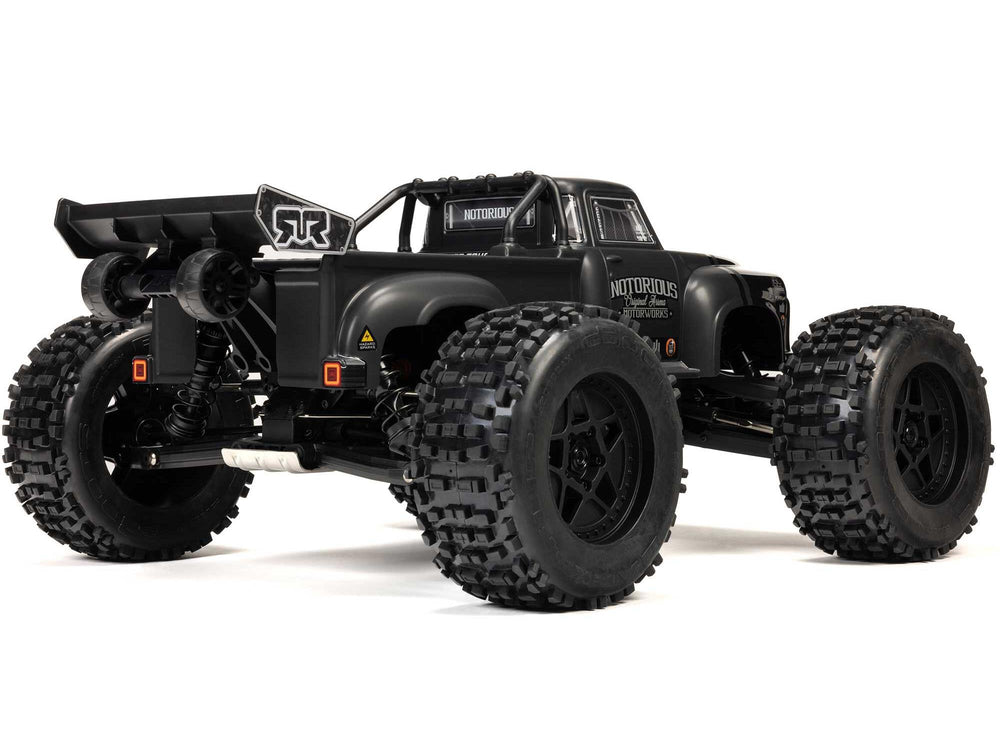 Arrma NOTORIOUS 6S V6 4X4 BLX RC Stunt Truck RTR - Black 1:8 ARA8611V6T1