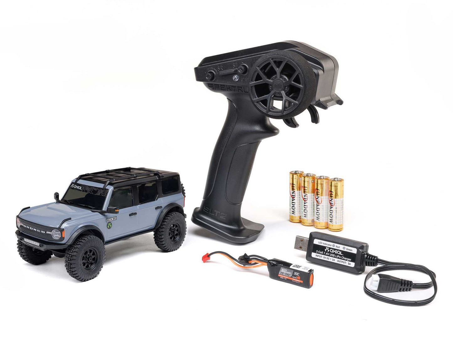 Axial SCX30 Ford Bronco 4x4 RTR RC 1:30 Rock Crawler - Grey