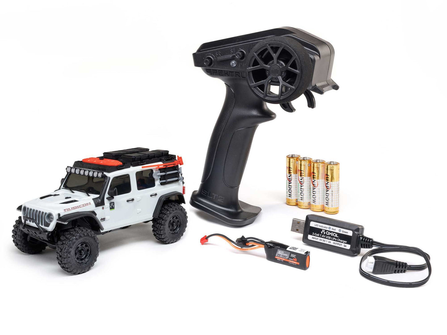 Axial SCX30 Jeep Wrangler JLU 4x4 RTR RC 1:30 Rock Crawler - White
