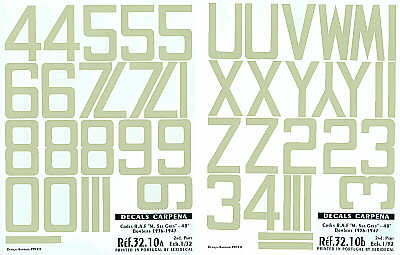 Colorado CA32010 1:32 Sky RAF Code Numbers 48 inches