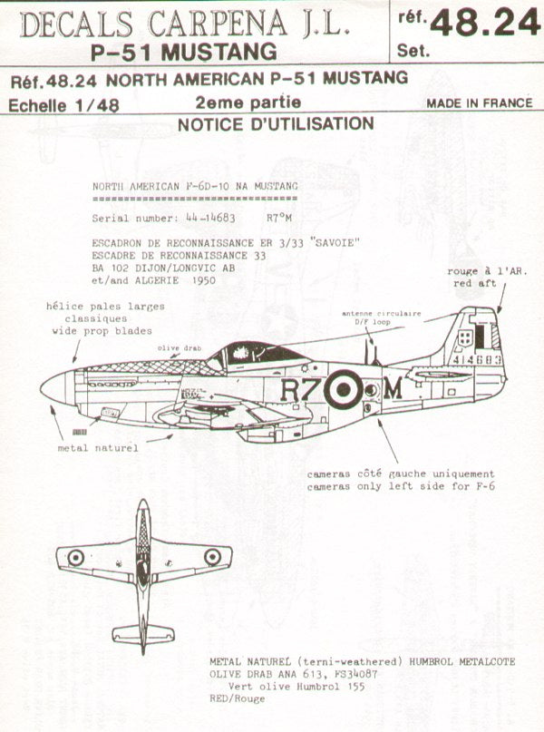 Colorado CA48024 1:48 North-American P-51 Mustang