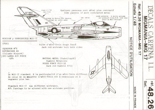 Colorado CA48026 1:48 Mikoyan MiG-17