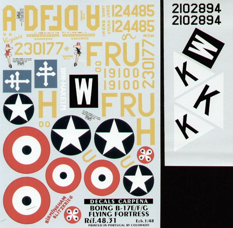Colorado CA48031 1:48 Boeing B-17E/Boeing B-17F/B-17G Flying Fortress