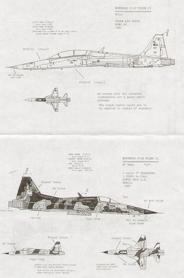 Colorado CA48036 1:48 Northrop F-5B/F-5E/F-5F
