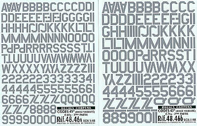 Colorado CA48046 1:48 Grey Code Letters and Numbers Decals
