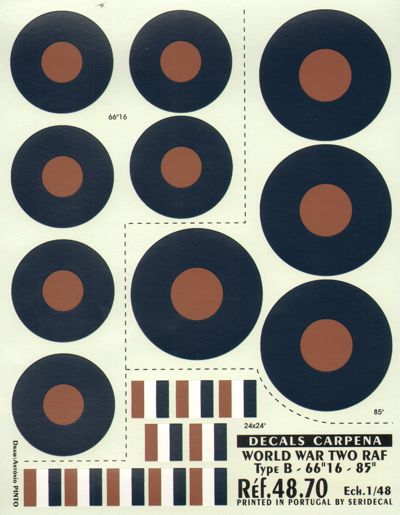 Colorado CA48070 1:48 RAF Type B Roundels/Insignia