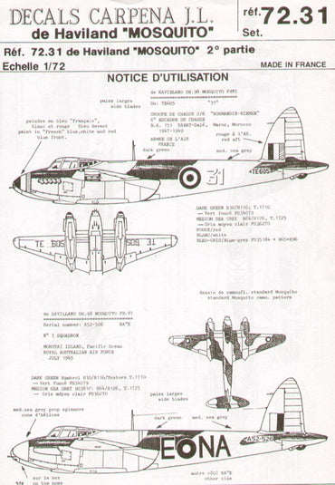 Colorado CA72031 1:72 de Havilland Mosquito Mk.VI