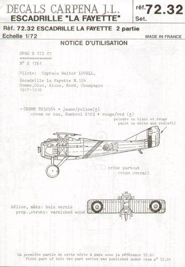 Colorado CA72032 1:72 Escadrille 'La Fayette'