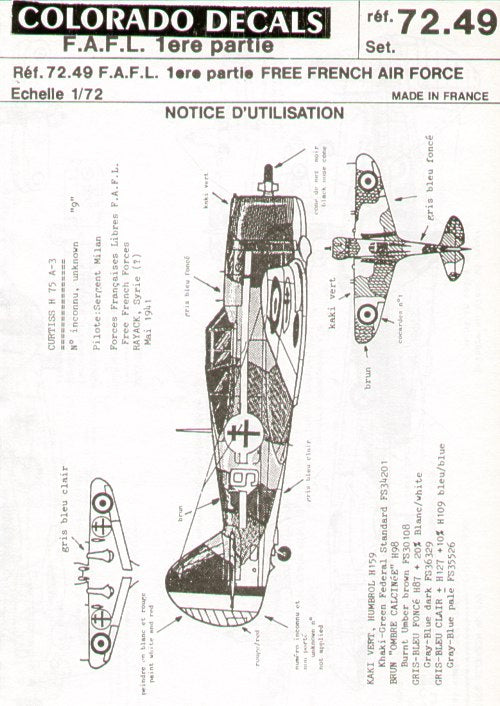 Colorado CA72049 1:72 Free French 1