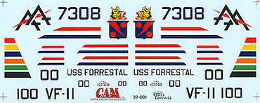 CAM CAM32001 1:32 McDonnell F-4J Phantom VF-11 Red Rippers Decals