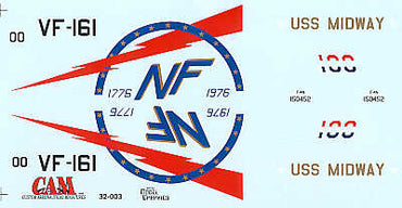 CAM CAM32003 1:32 McDonnell F-4N Phantom VF-161 Bi-Centennial Decals