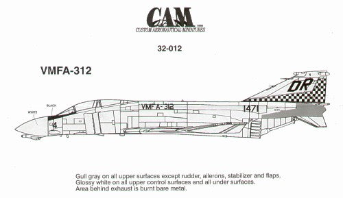 Cam Decals CAM32012 1:32 McDonnell F-4B Phantom 151471 VMFA-312 Checkerboards
