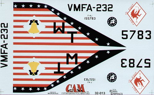 Cam Decals CAM32013 1:32 F-4J Phantom VMFA-232 WT/ Red Devils Bi-Centennial