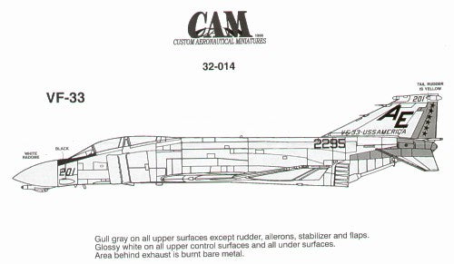 CAM CAM32014 1:32 McDonnell F-4J Phantom 152295 AE/201VF-33 Tarsiers USS America