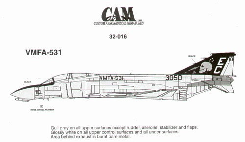 CAM CAM32016 1:32 McDonnell F-4N Phantom VMFA-531 Grey Ghosts Decals
