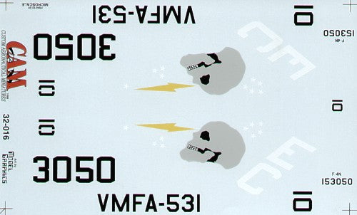 CAM CAM32016 1:32 McDonnell F-4N Phantom VMFA-531 Grey Ghosts Decals