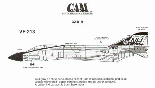 CAM CAM32019 1:32 McDonnell F-4J Phantom VF-213 Black Lions Decals