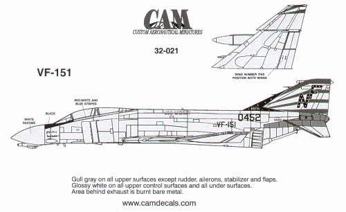 Cam Decals CAM32021 1:32 McDonnell F-4N Phantom 150452 NF/201 VF-151 USS Midway