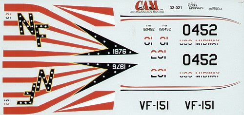 Cam Decals CAM32021 1:32 McDonnell F-4N Phantom 150452 NF/201 VF-151 USS Midway