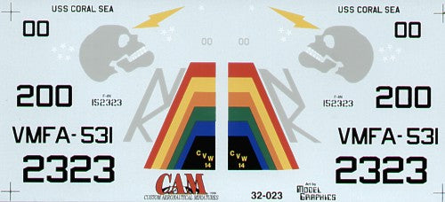 CAM CAM32023 1:32 McDonnell F-4N Phantom VMFA-531 Grey Ghosts Decals