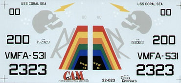 CAM CAM32023 1:32 McDonnell F-4N Phantom VMFA-531 Grey Ghosts Decals