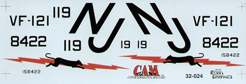 Cam Decals CAM32024 1:32 F-4B Phantom 148422 NJ/119 VF-12