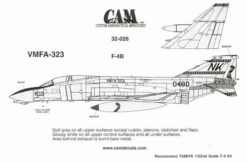 Cam Decals CAM32026 1:32 McDonnell F-4N Phantom VMFA-323 Decals